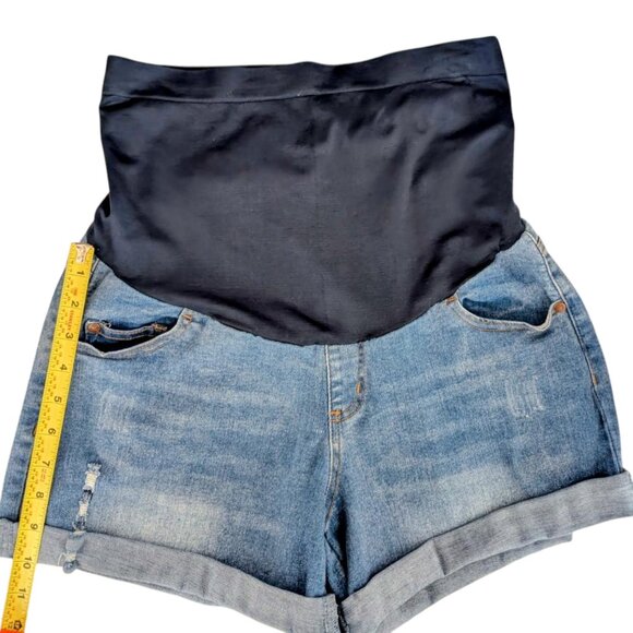 HOFISH Over the Belly Maternity Shorts Size L โ Comfy Stretch Cotton with Pocket - Picture 7 of 8